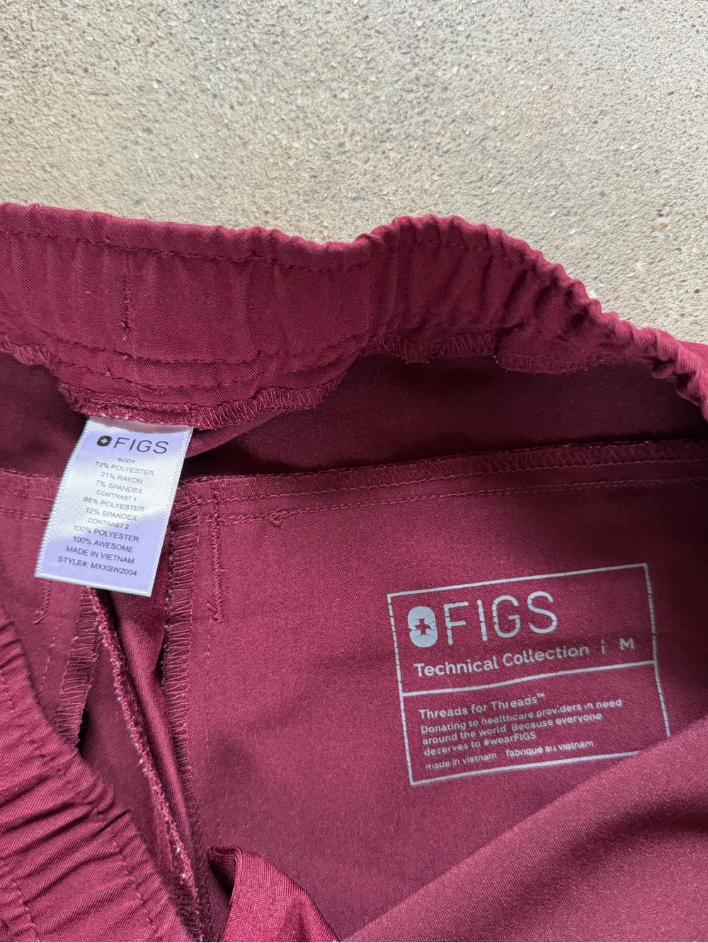 Figs Menโs Tansen Jogger Scrub Pants in Burgundy Size Medium Nursing Medical - Picture 7 of 9